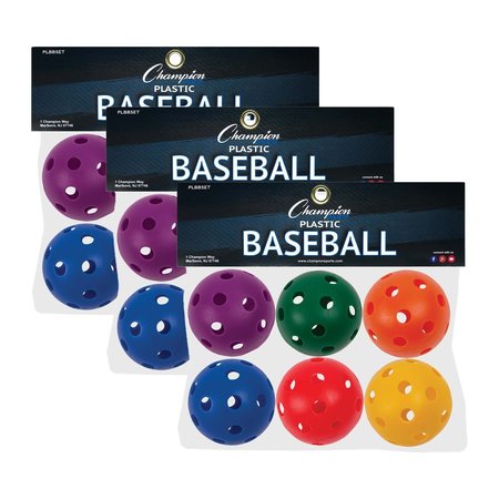 CHAMPION SPORTS Plastic Baseballs, PK18 PLBBSET